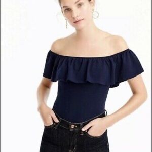J Crew Off-the-Shoulder Ruffle Bodysuit